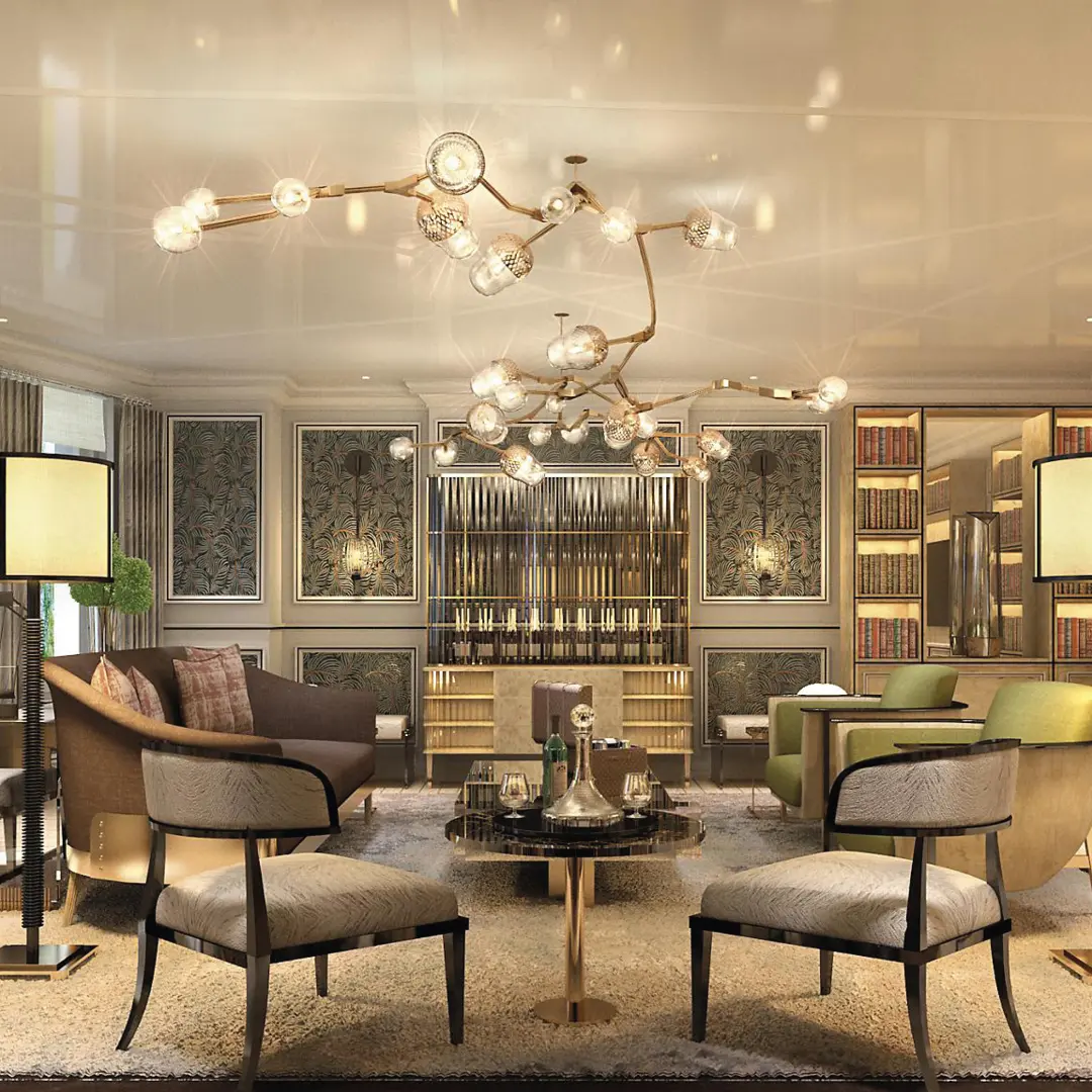 Compincar - project Hotel Mandarin Oriental London - view living room with sofas and chairs